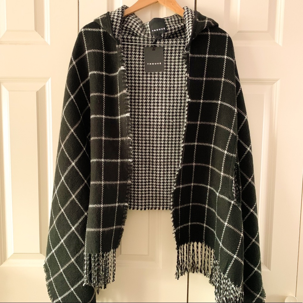 NWT Trouvé fringe poncho